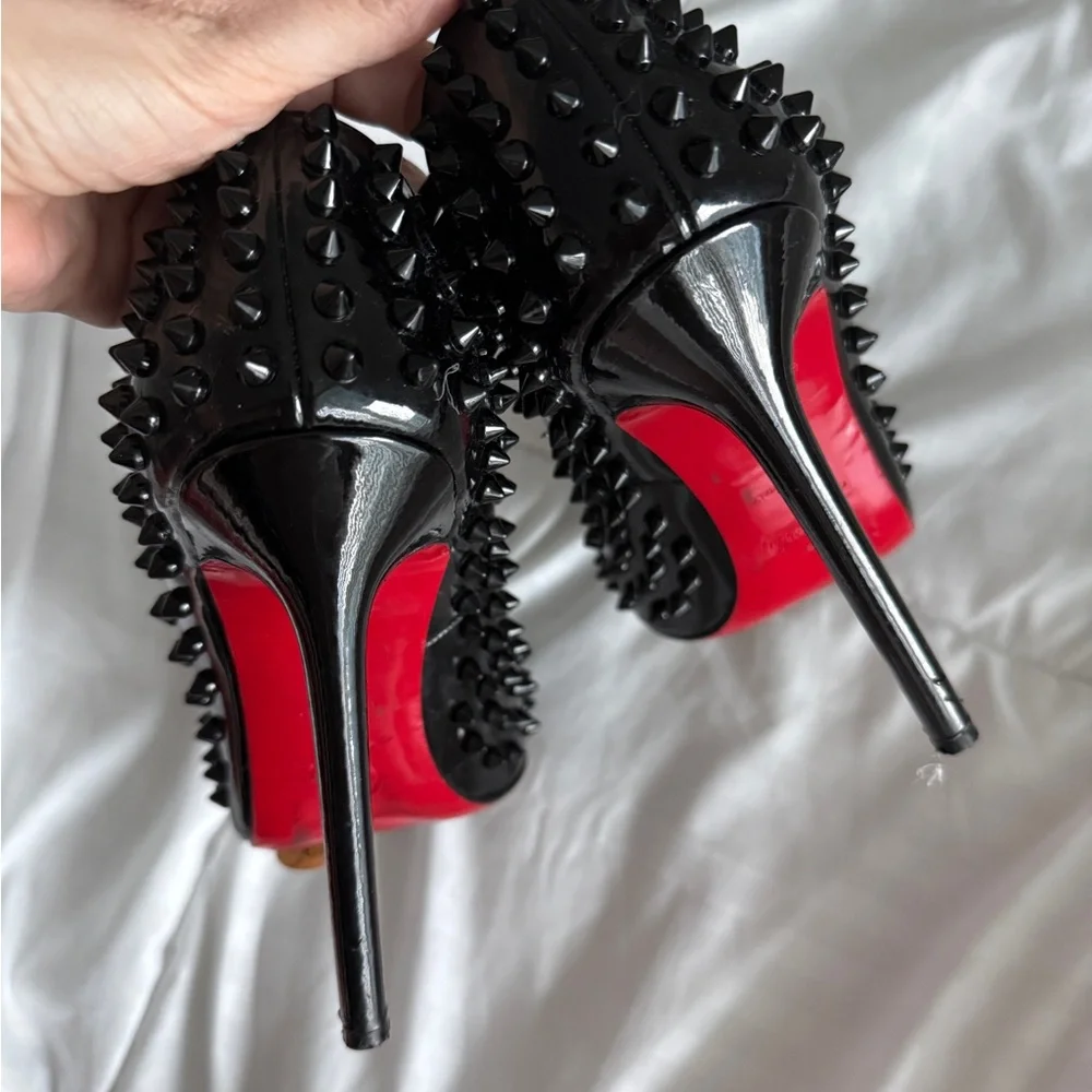 Christian Louboutin Black Studded Heels - Picture 4 of 5